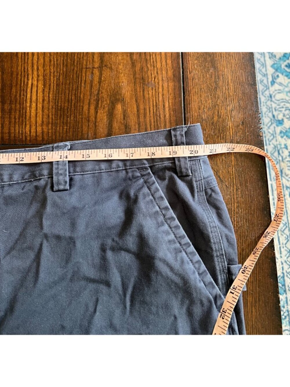 Duluth Khaki Carpenter Pants Blue Grey Cotton Khaki Relaxed Casual Men's 44 X 34 - Picture 8 of 9